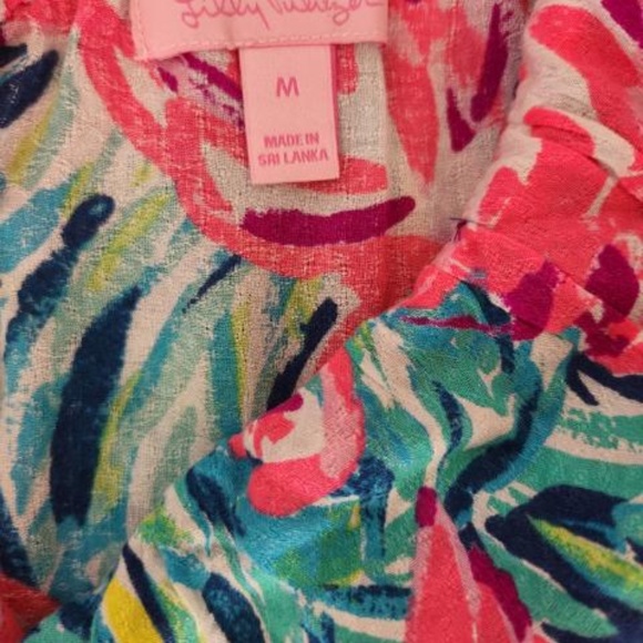 Lilly Pulitzer Pink and Blue One-Shoulder Romper - Picture 5 of 10